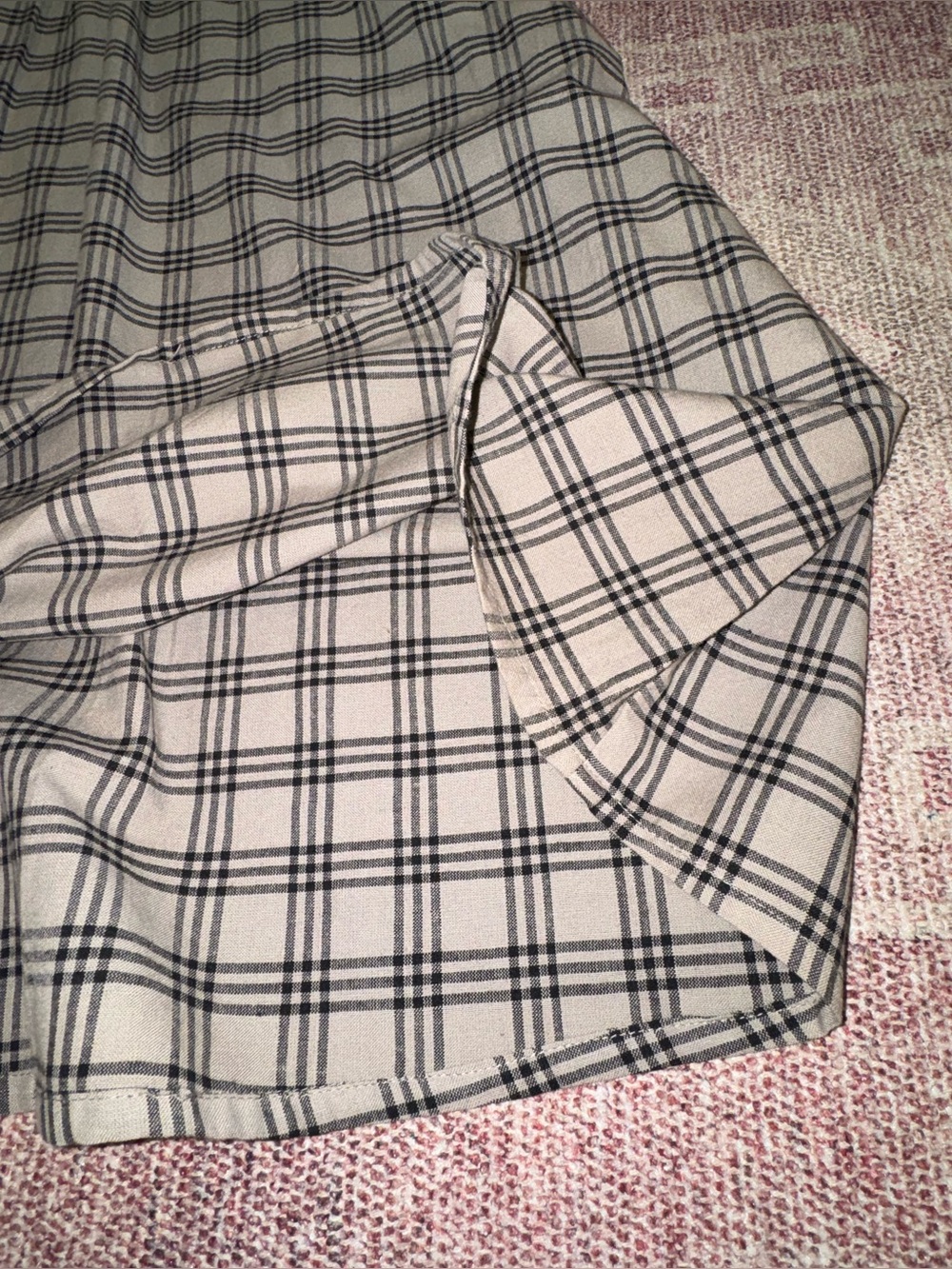 Mata Traders Rupi cement plaid midi dress cap sleeve square neck fit n flare lg - Picture 8 of 11